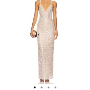Bronx and banco Allegra sequin maxi dress in silver